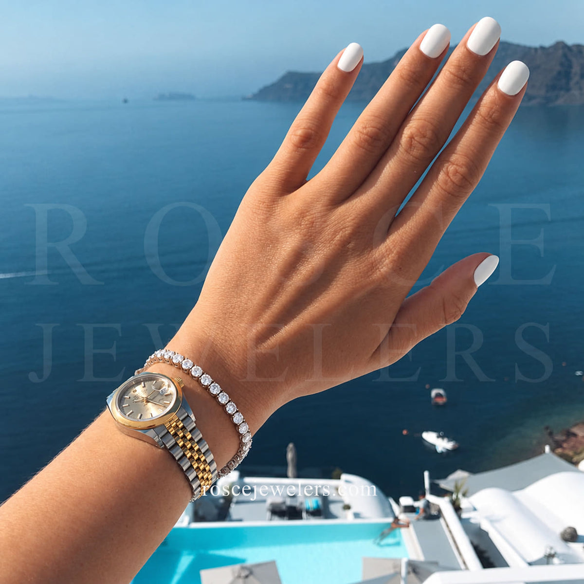 Monette 4 Prong Diamond Tennis Bracelet in 18k White Gold Vermeil