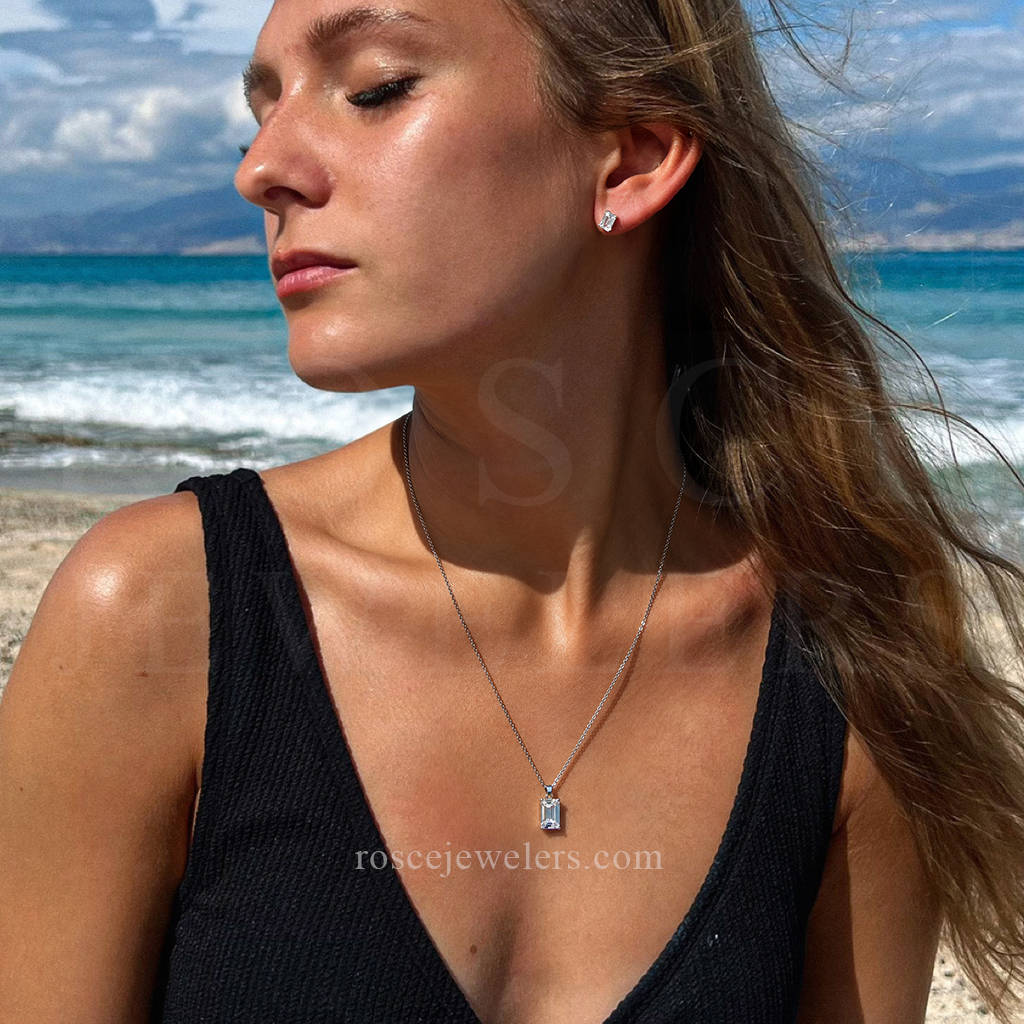 [PROMO SET] Hamilton Emerald Necklace Earrings Diamond Set
