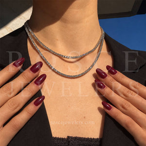[PROMO SET] Monette 4 Prong Necklace Bracelet Diamond Set in 18k White Gold Vermeil