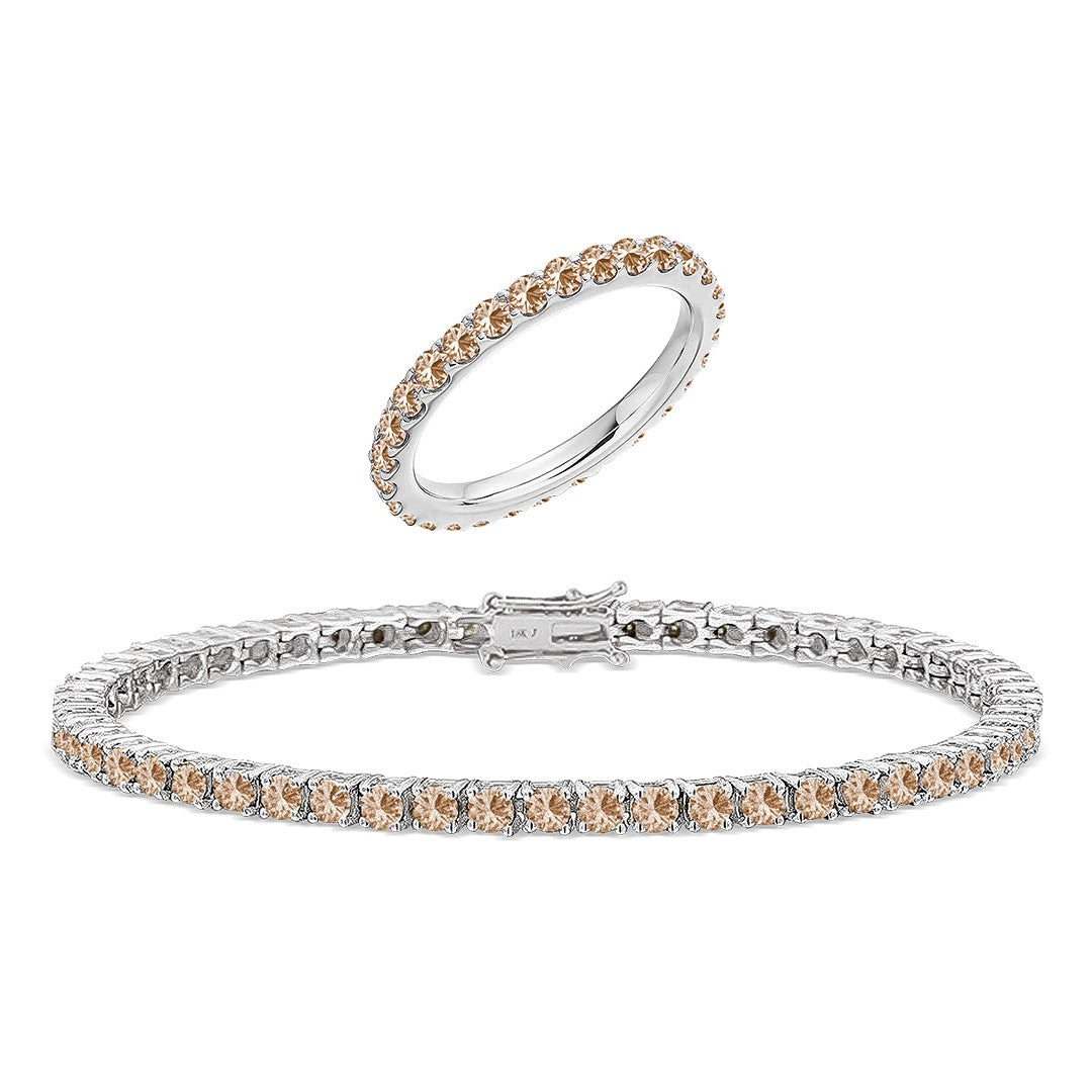 [PROMO SET] Diana Champagne Diamond Bracelet Ring Set