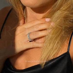 Cartia Emerald Eternity Diamond Ring in 18k White Gold Vermeil