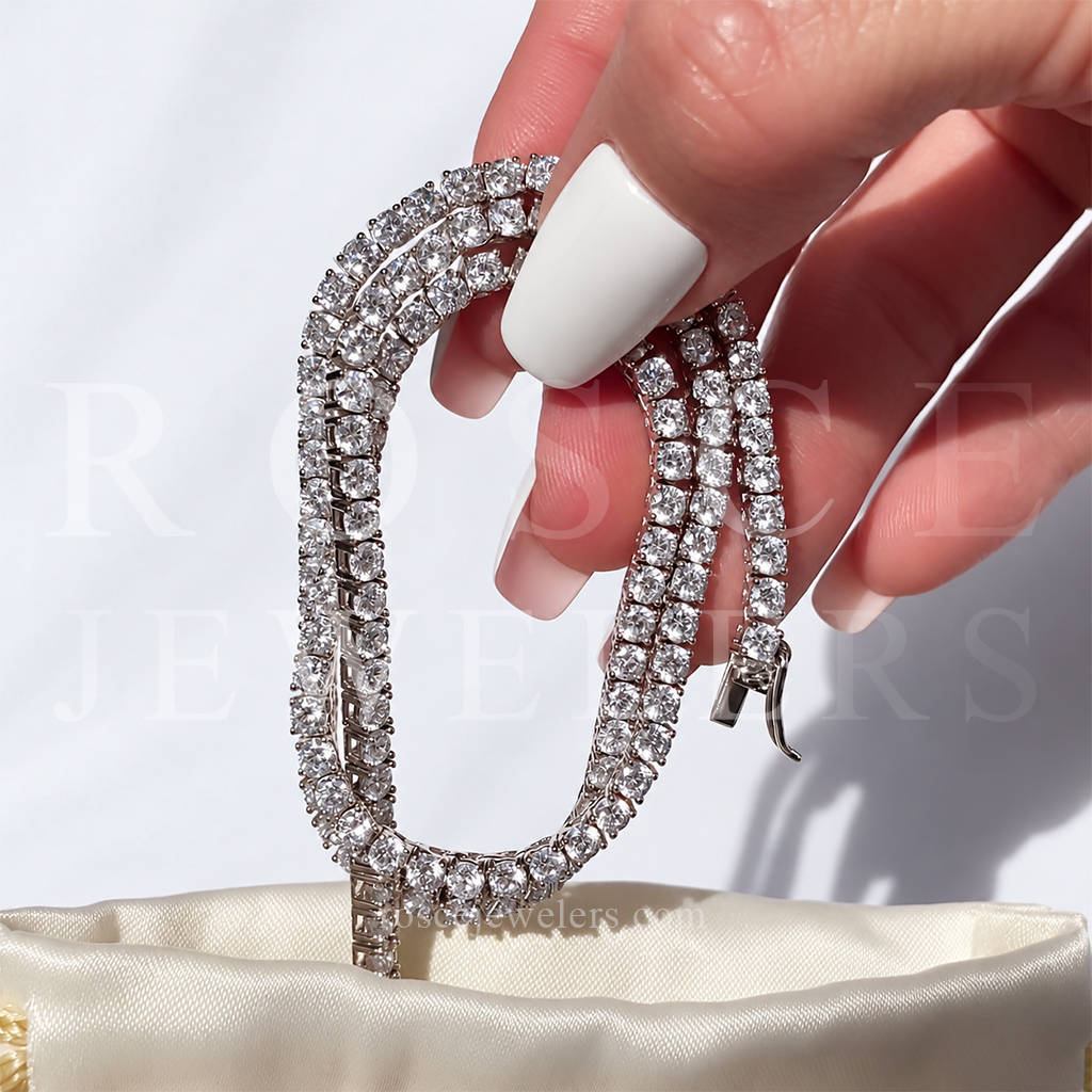 [PROMO SET] Monette 4 Prong Necklace Earrings Diamond Set in 18k White Gold Vermeil