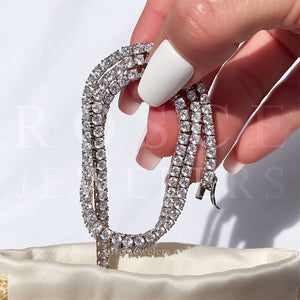 [PROMO SET] Monette 4 Prong Necklace Earrings Diamond Set in 18k White Gold Vermeil