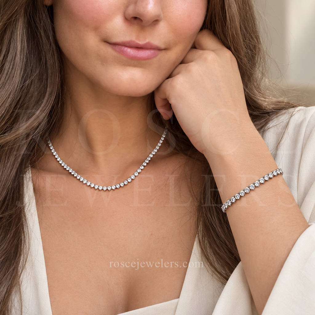 [PROMO SET] Vivere 3 Prong Necklace Bracelet Earrings Diamond Set