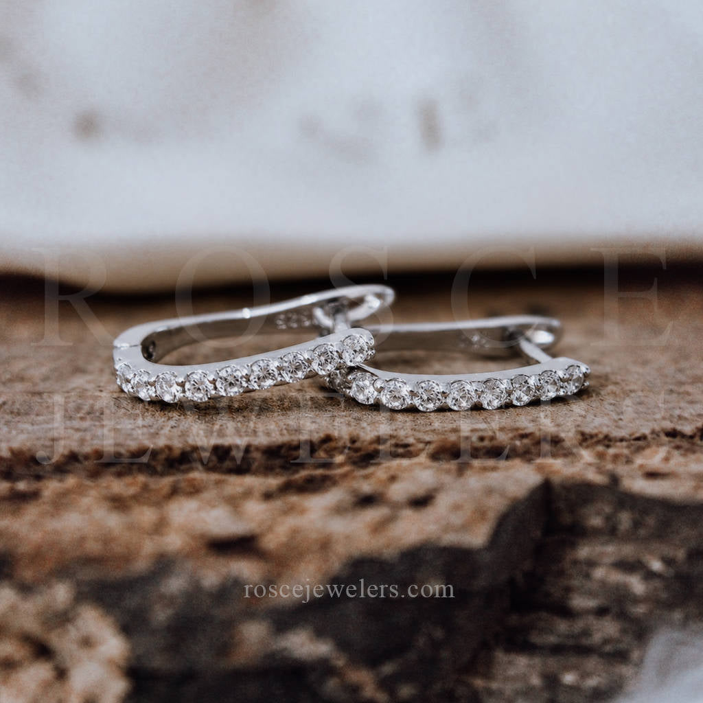 Sarlotte Tennis Diamond Earrings in 18k White Gold Vermeil