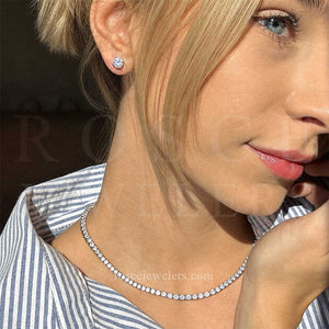 [PROMO SET] Monette 4 Prong Necklace Earrings Diamond Set in 18k White Gold Vermeil