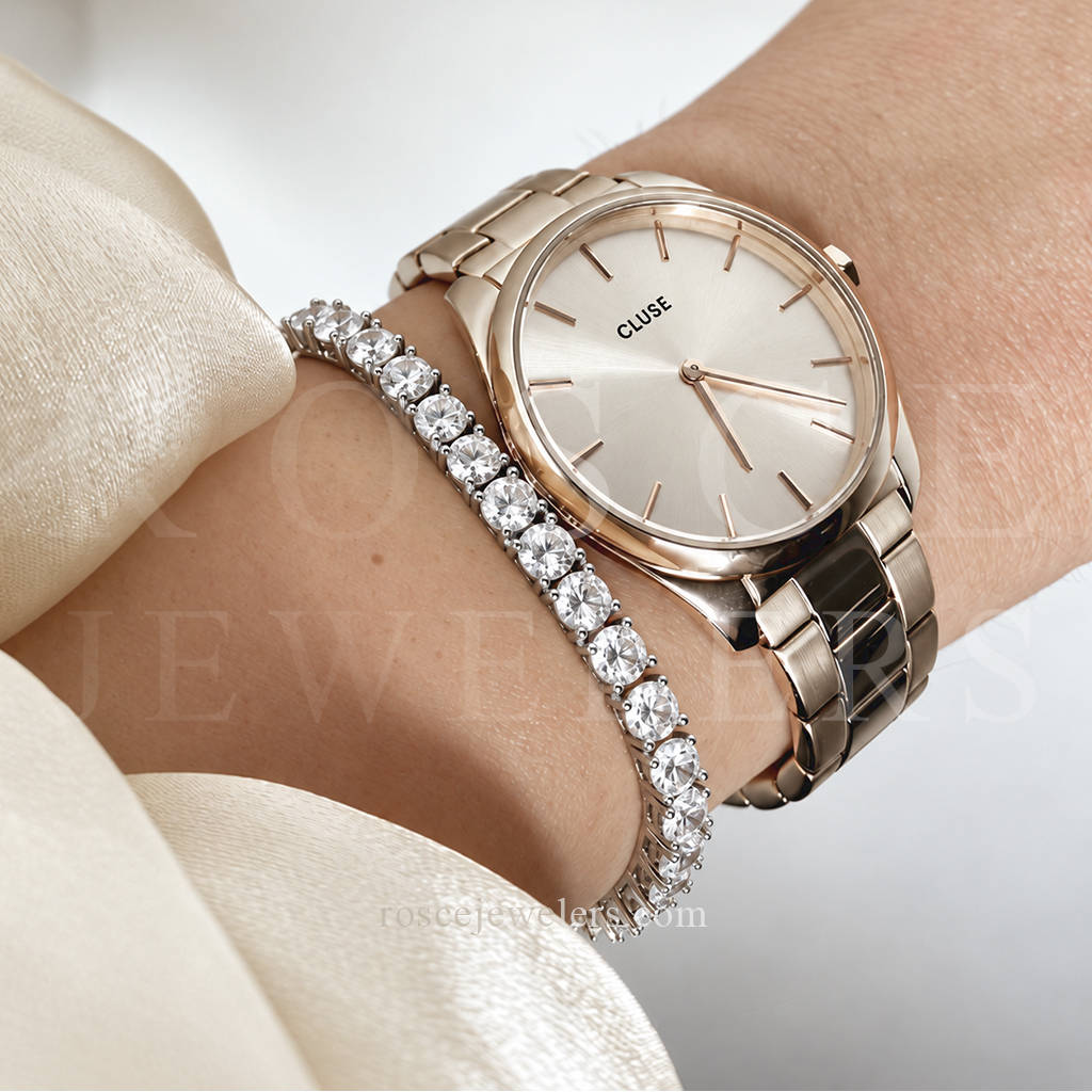 [PROMO SET] Monette 4 Prong Diamond Bracelet Earrings Set