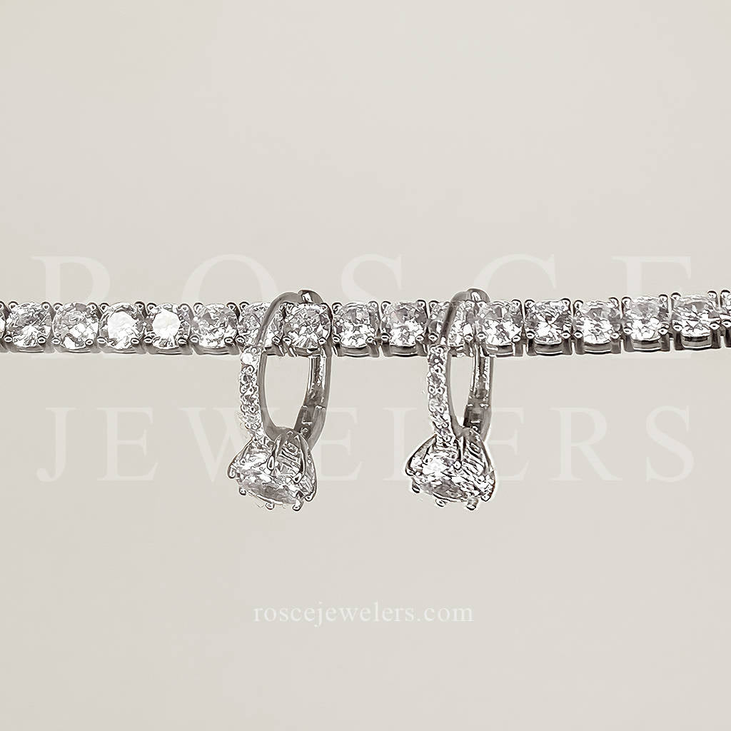 Quinn Leverback Diamond Earrings in 18k White Gold Vermeil