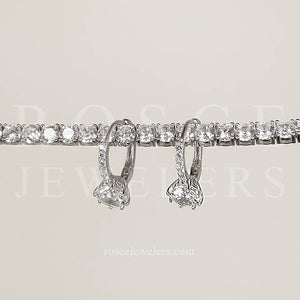 Quinn Leverback Diamond Earrings in 18k White Gold Vermeil