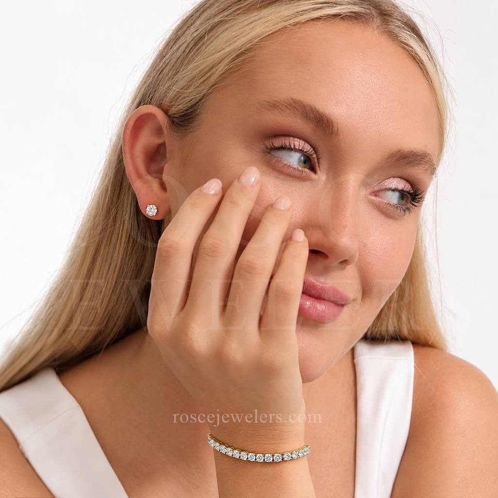 Monette 4 Prong Diamond Tennis Bracelet in 18k White Gold Vermeil