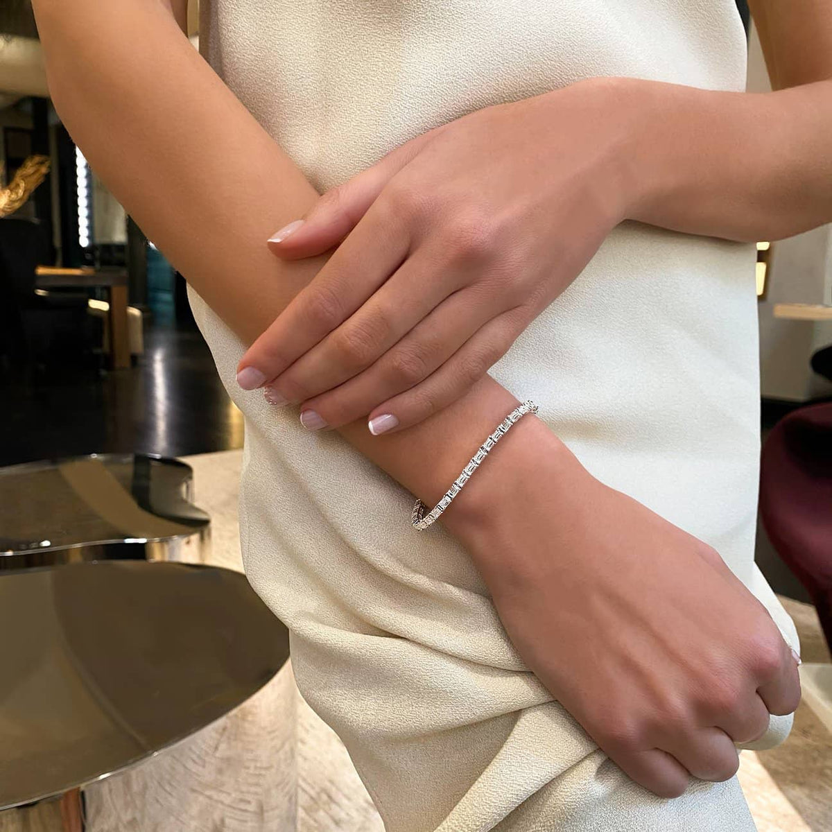 [PROMO SET] Georgette Emerald Diamond Bracelet Earrings Set