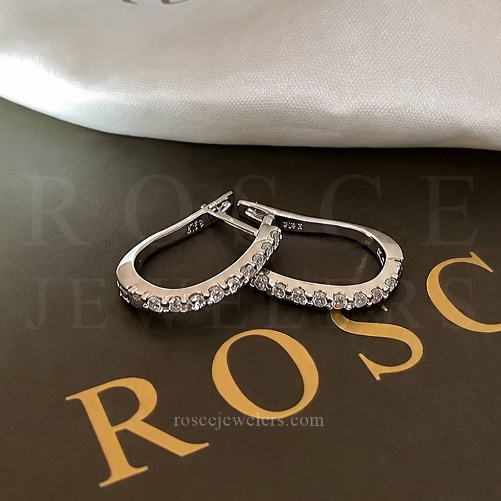 Sarlotte Tennis Diamond Earrings in 18k White Gold Vermeil