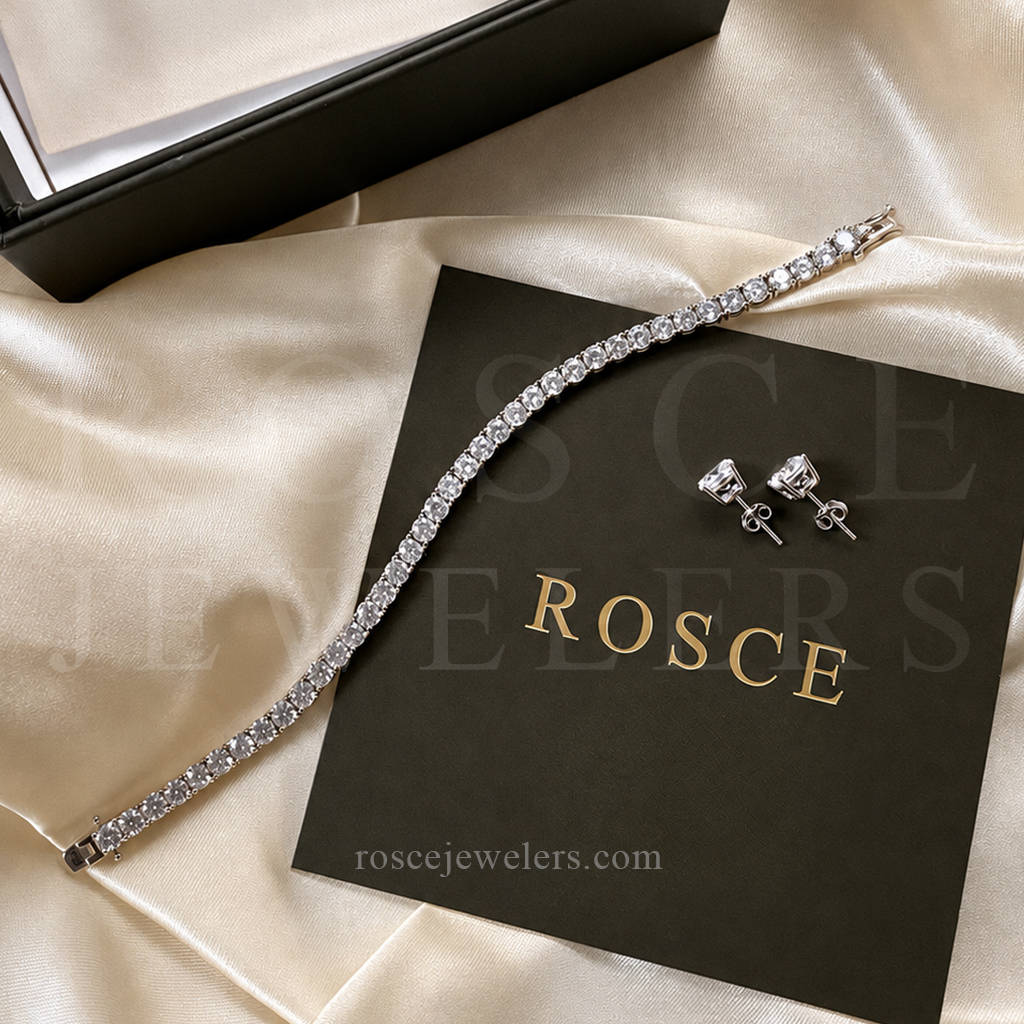 Monette 4 Prong Diamond Tennis Bracelet in 18k White Gold Vermeil