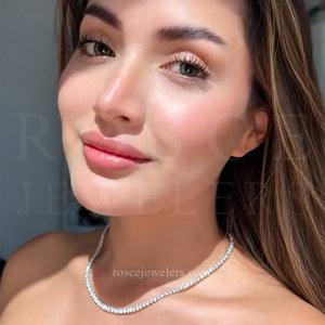 [PROMO SET] Monette 4 Prong Necklace Earrings Diamond Set in 18k White Gold Vermeil