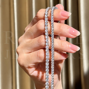 Monette 4 Prong Diamond Tennis Bracelet in 18k White Gold Vermeil