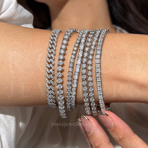 Athena 4 Prong Diamond Bracelet in 18k White Gold Vermeil
