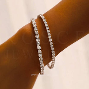 Monette 4 Prong Diamond Tennis Bracelet in 18k White Gold Vermeil