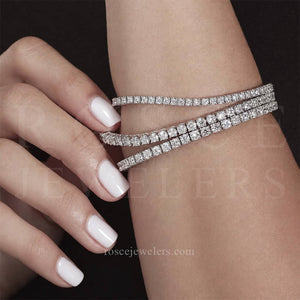Monette 4 Prong Diamond Tennis Bracelet in 18k White Gold Vermeil