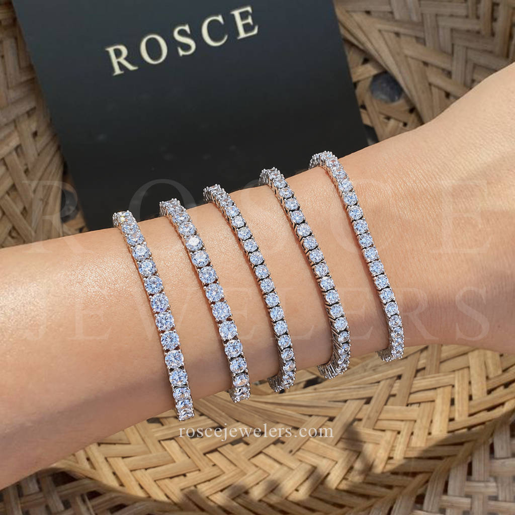 Monette 4 Prong Diamond Tennis Bracelet in 18k White Gold Vermeil