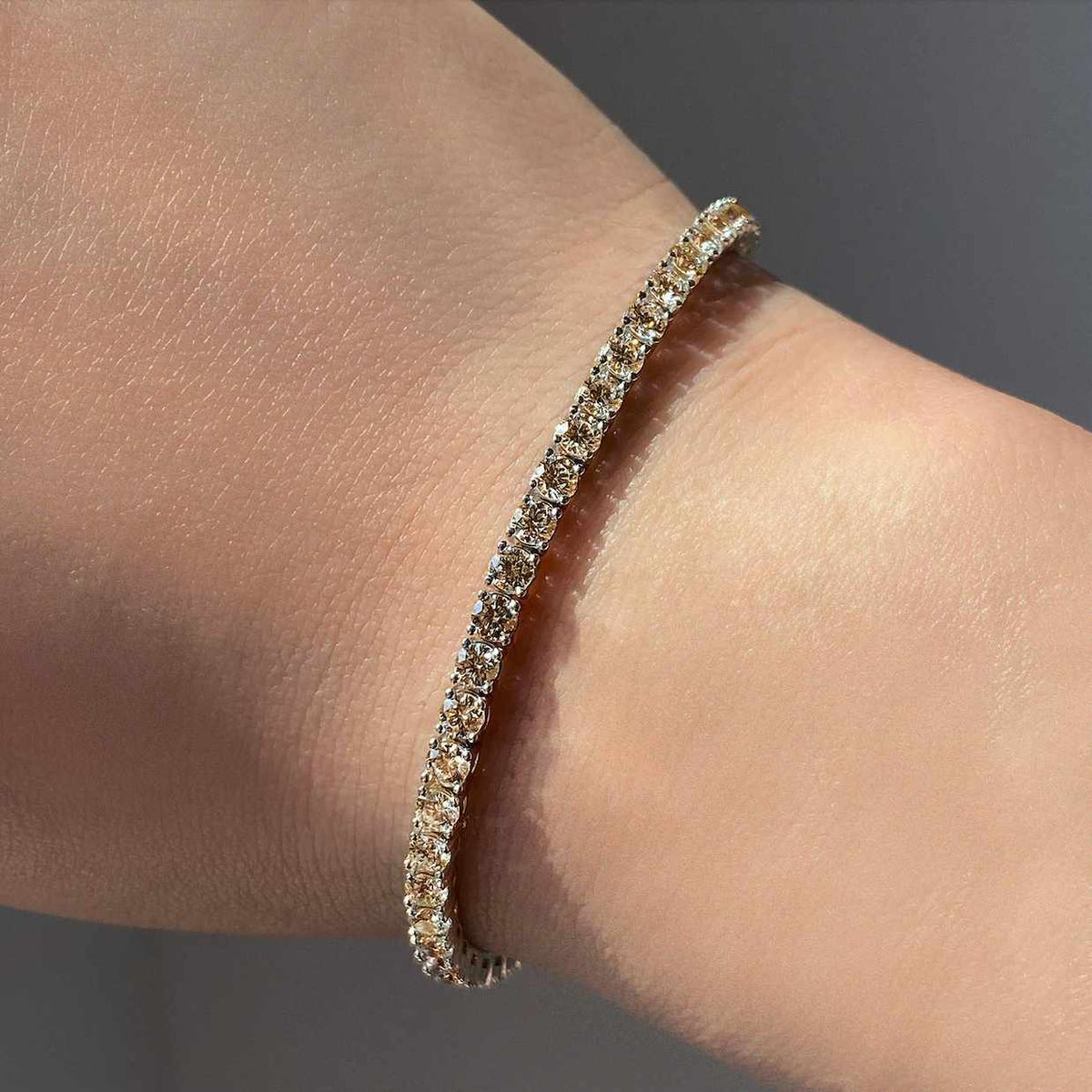 [PROMO SET] Diana Champagne Diamond Bracelet Earrings Set