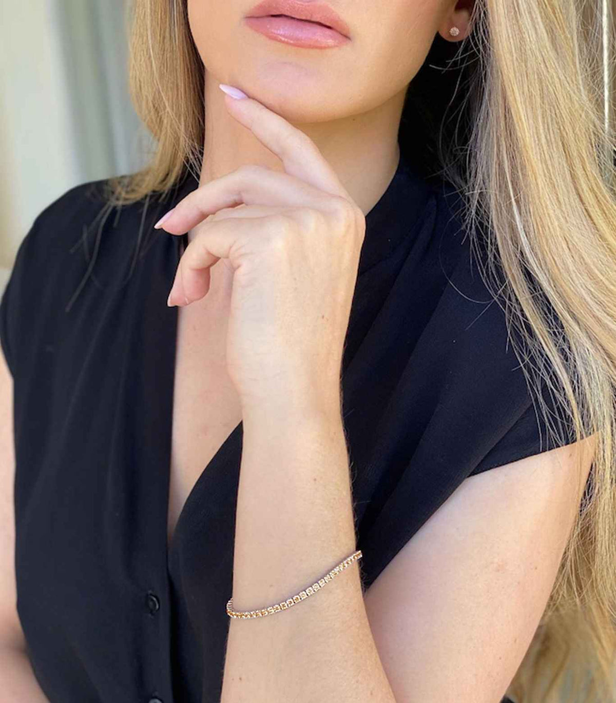 [PROMO SET] Diana Champagne Diamond Necklace Bracelet Earrings Set