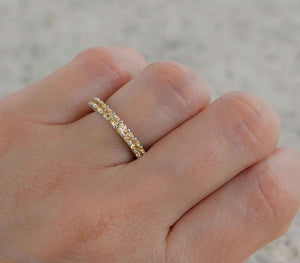 Diana Champagne Diamond Eternity Ring in 18k White Gold Vermeil
