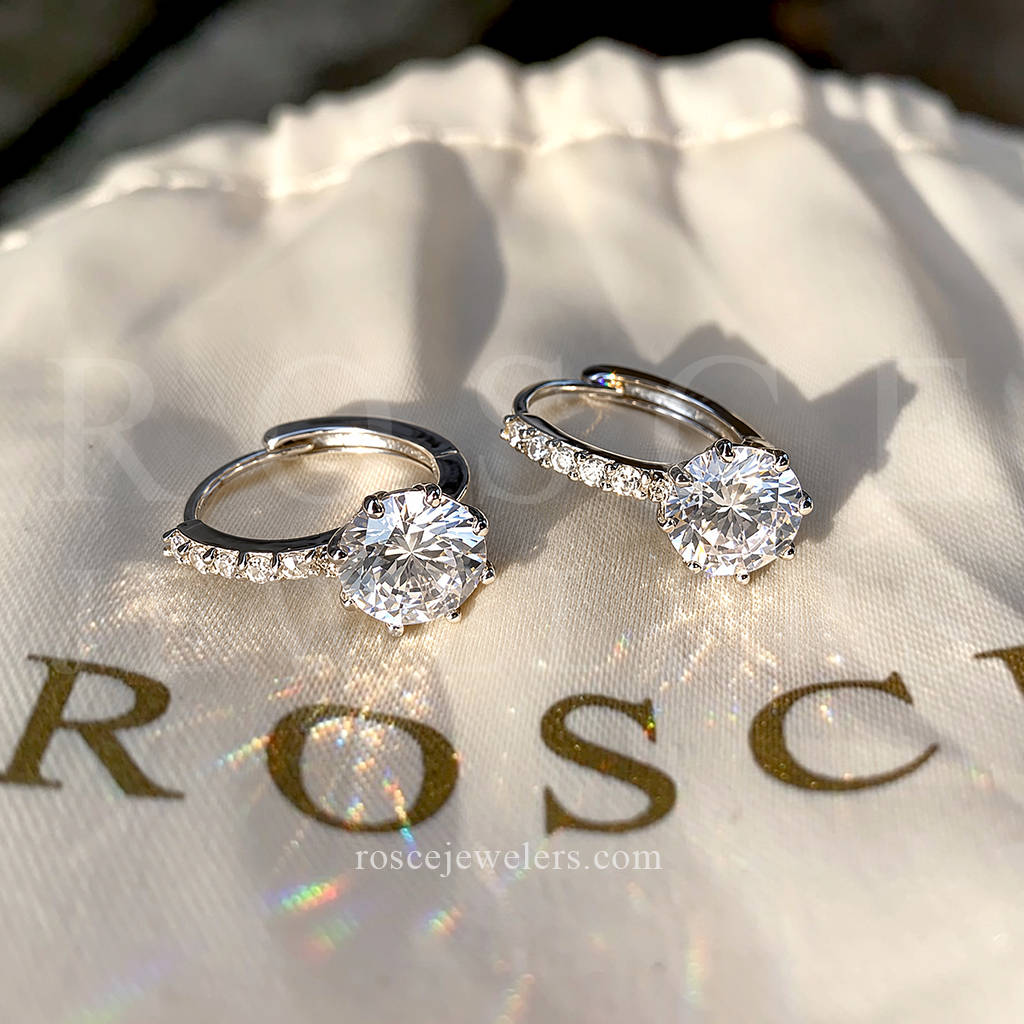 Quinn Leverback Diamond Earrings in 18k White Gold Vermeil