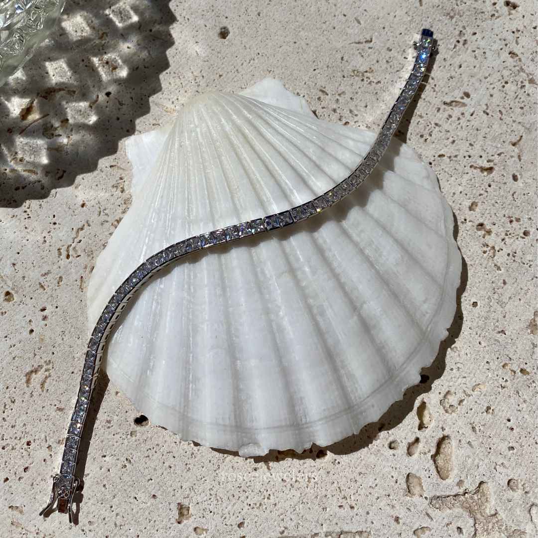 [PROMO SET] Hariette Princess Diamond Bracelet Earrings Set