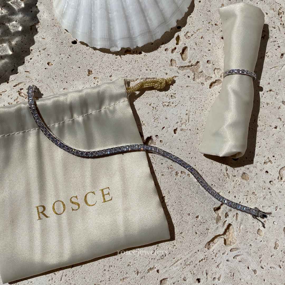 [PROMO SET] Hariette Princess Diamond Bracelet Earrings Set