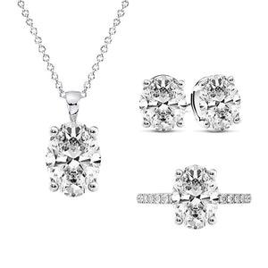 [PROMO SET] Ophelia Oval Necklace Ring Earrings Diamond Set