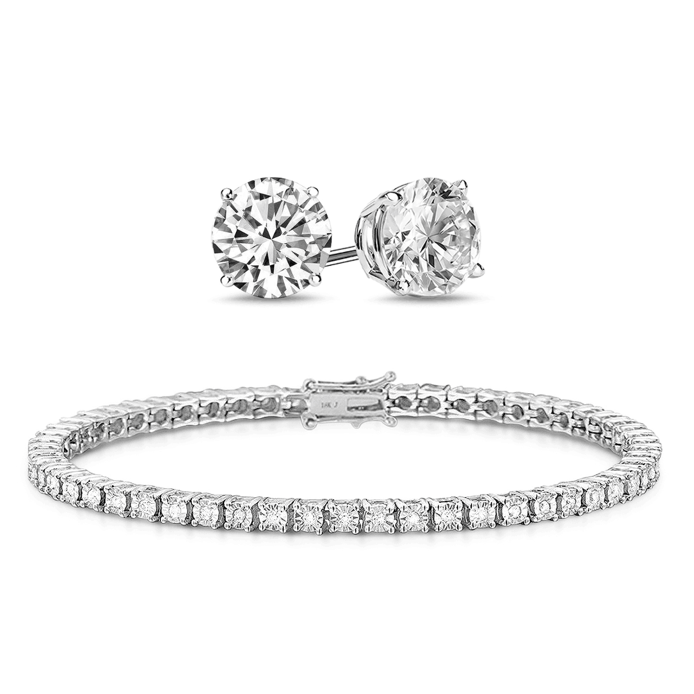 1.1 carat diamond bracelet and earring hotsell set