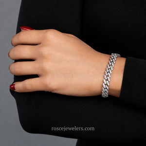 [PROMO SET] Capri Cuban & Monette 4 Prong Bracelet Diamond Set