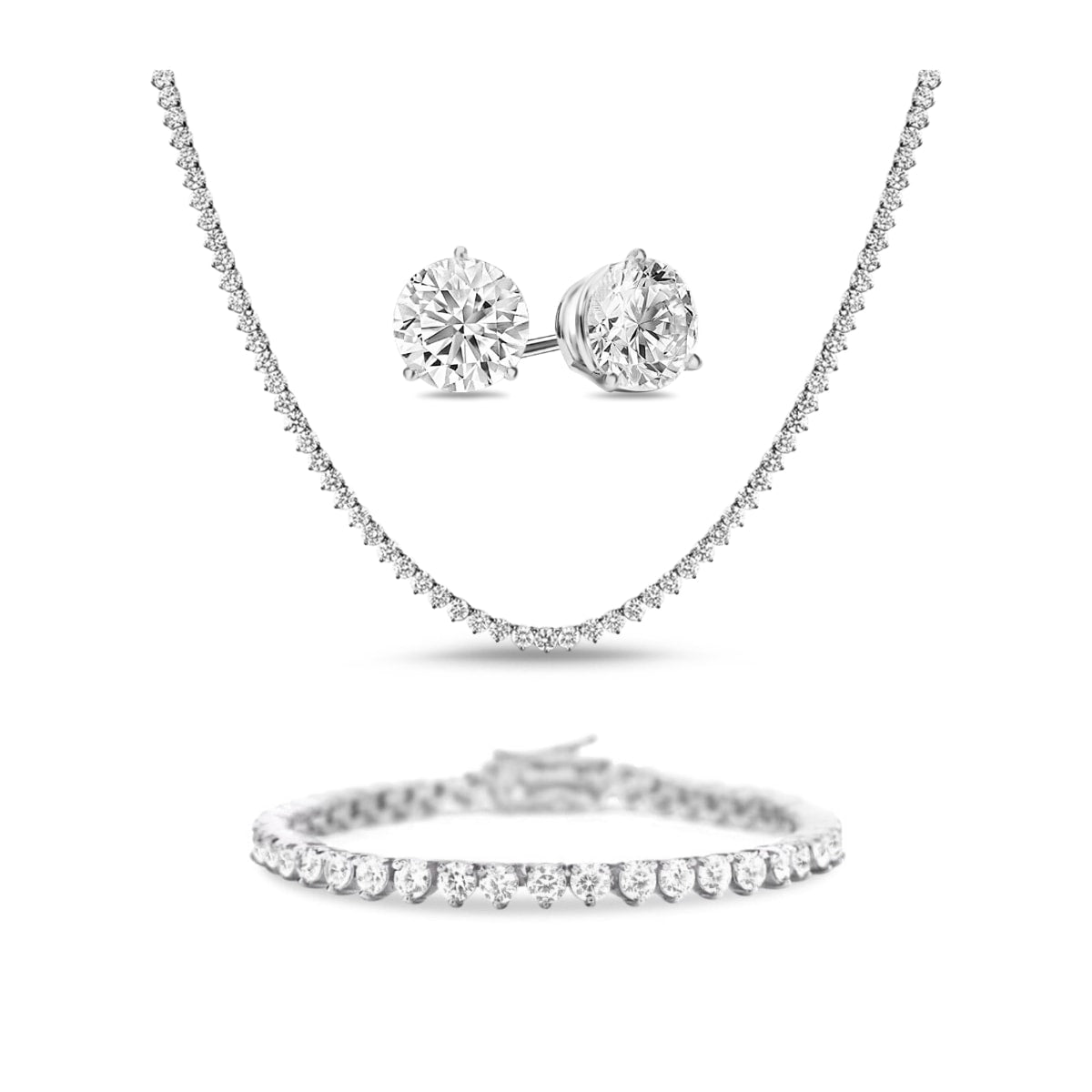 Diamond necklace bracelet set Clearance