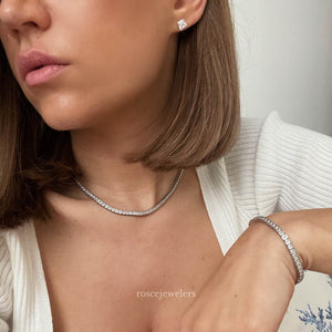 [PROMO SET] Hariette Princess Necklace Earrings Diamond Set
