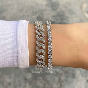 [PROMO SET] Capri Cuban & Monette 4 Prong Bracelets Diamond Set
