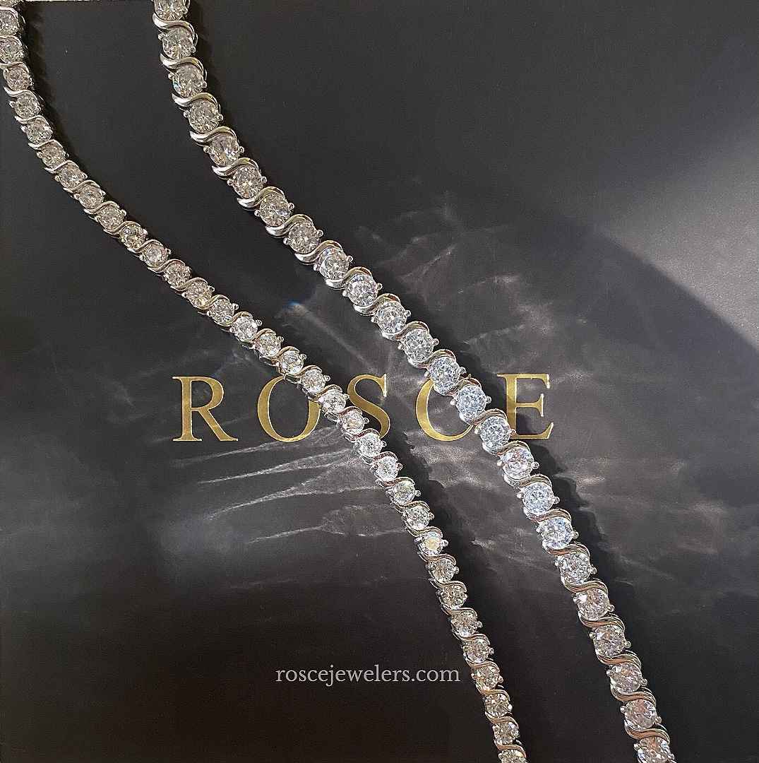 Solene S-Link Diamond Bracelet in 18k White Gold Vermeil