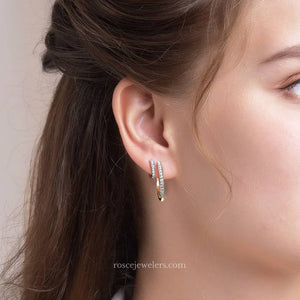 Eleonore Medium Hoop Diamond Earrings in 18k Gold Vermeil