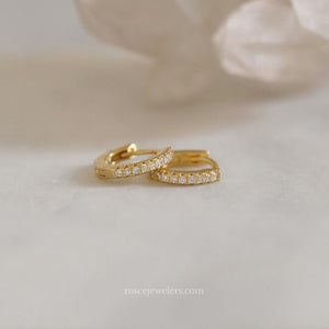 Dolce Huggie Diamond Earrings in 18k Gold Vermeil