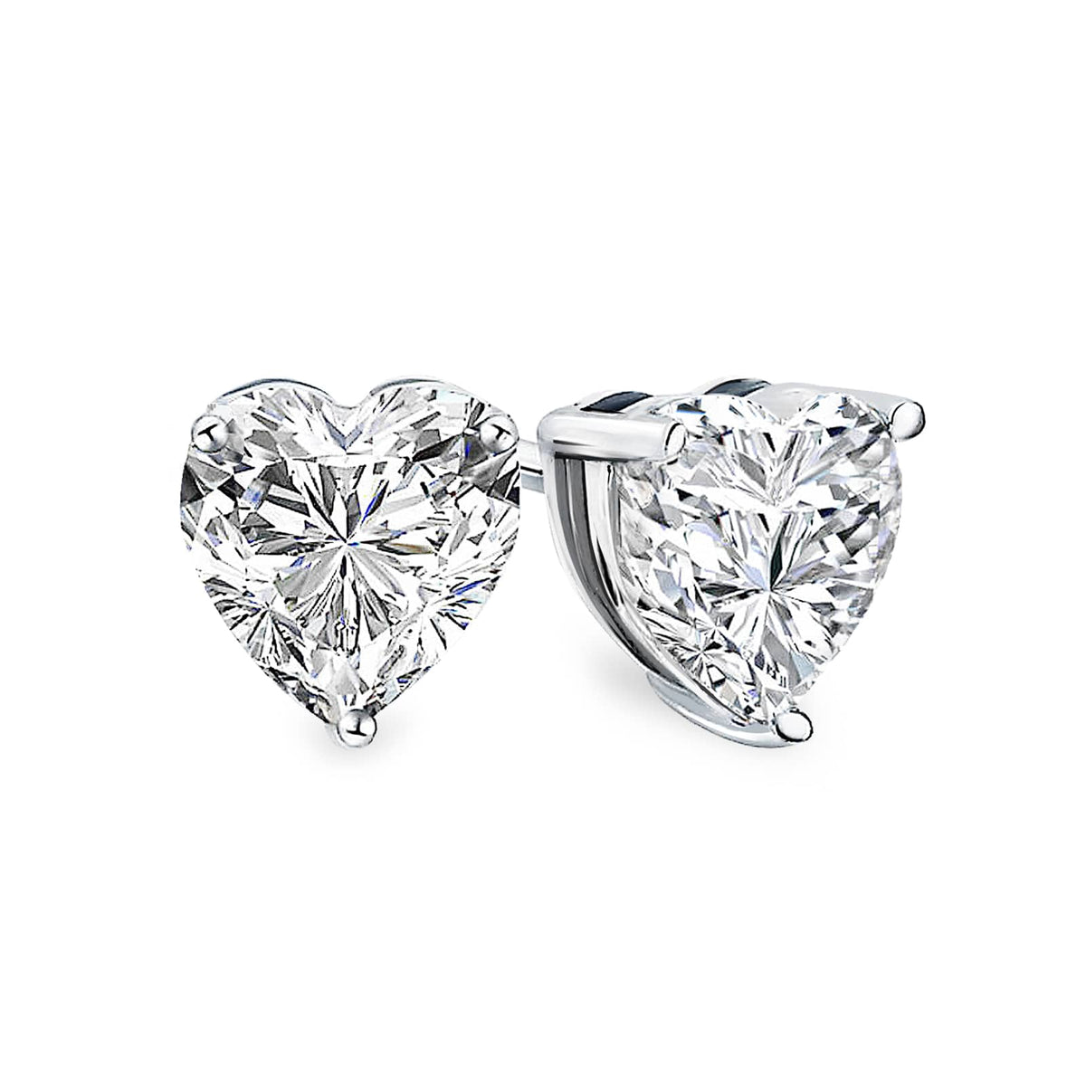 14K White Gold Halo Lab Created Diamond Stud Earrings (0.50 CTW - F-G /  VS1-VS2)