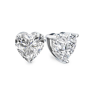 Florence Heart Diamond Earrings in 18k White Gold Vermeil