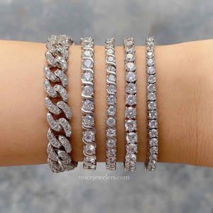 Solene S-Link Diamond Bracelet in 18k White Gold Vermeil