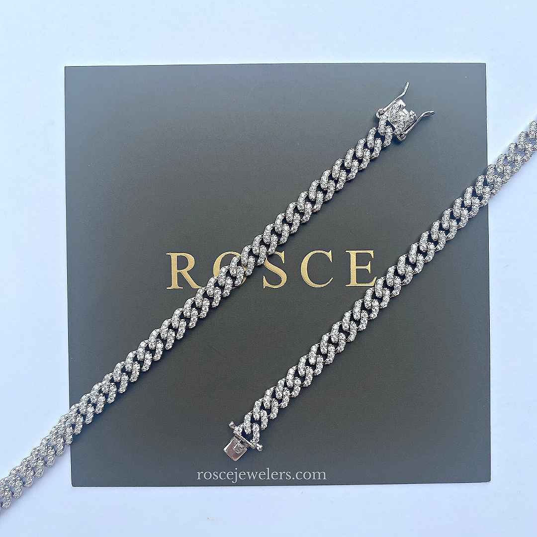 [PROMO SET] Capri Cuban & Monette 4 Prong Bracelet Diamond Set