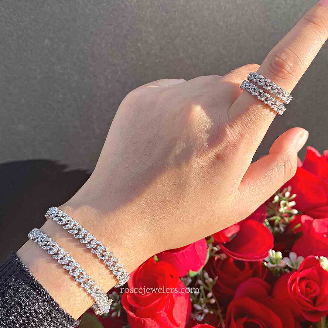 ROSCE Jewelers Diana Pink Diamond Necklace Bracelet Earrings Set