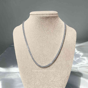 Monette 4 Prong Diamond Necklace in 18k White Gold Vermeil