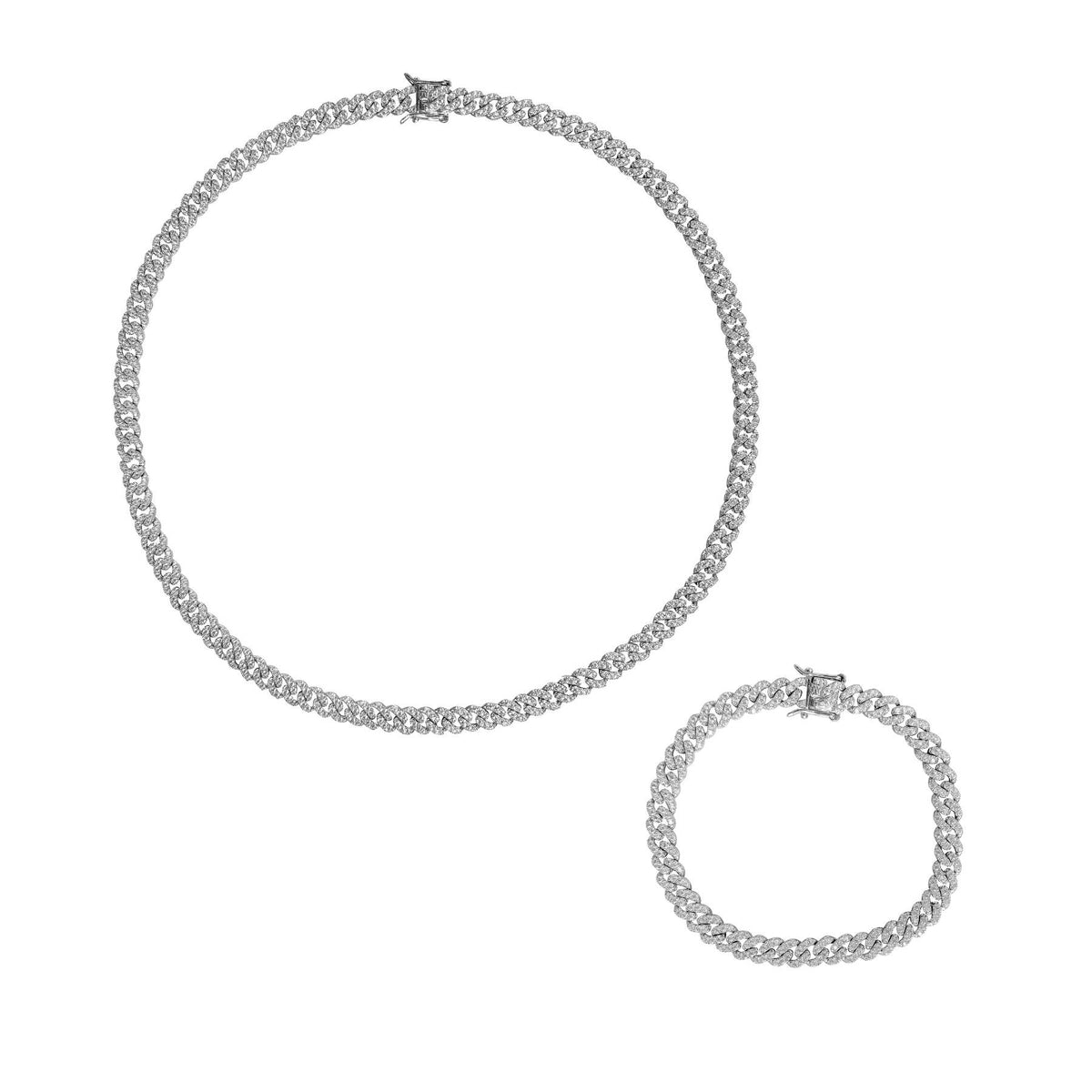 [PROMO SET] Capri Cuban Necklace Bracelet Diamond Set