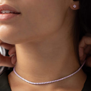 Diana Pink Diamond Stud Earrings in 18k White Gold Vermeil
