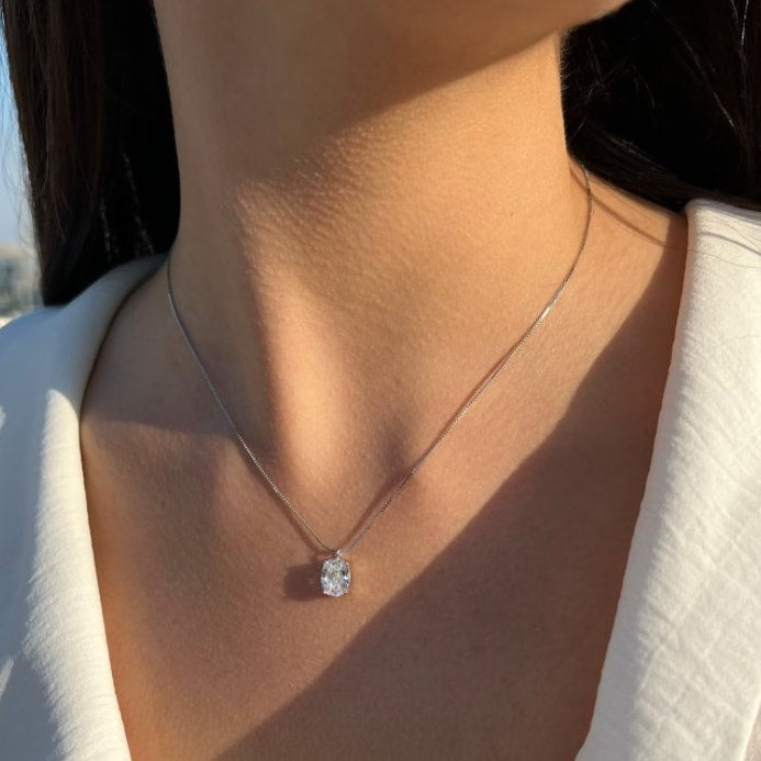 [PROMO SET] Ophelia Oval Necklace Earrings Diamond Set