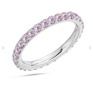 Diana Pink Diamond Eternity Ring in 18k White Gold Vermeil