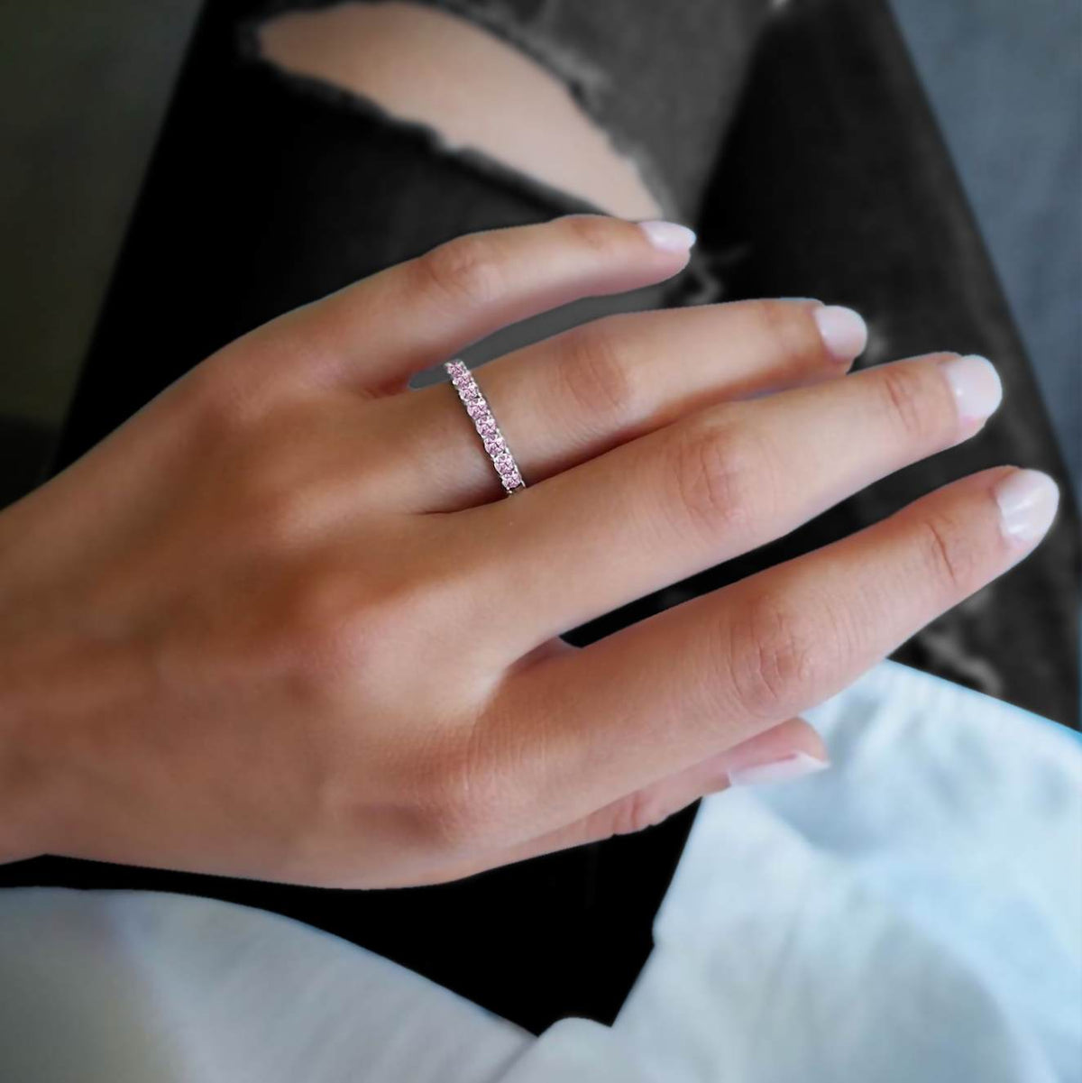 [PROMO SET] Diana Pink Diamond Necklace Bracelet Earrings Ring Set