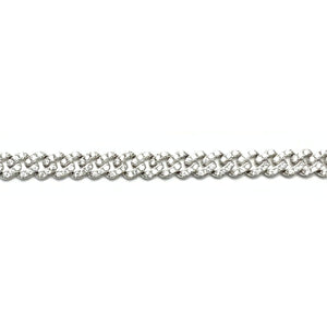 9mm Capri Cuban Diamond Bracelet in 18k White Gold Vermeil